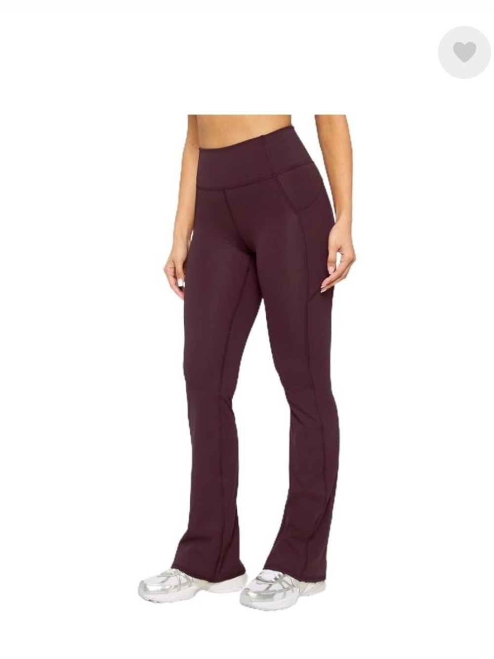 Fabletics High-Waist Flare Leggings in Plum Wine